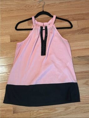 New York & Company Pink Dress with Black Trim